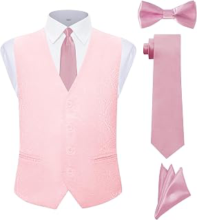 Boys Vest 4 Piece Paisley Boy Suit Vests Set for Kids Jacquard Waistcoat: Jacquard Weave and Production Notes
