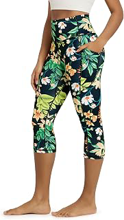 Women's High Waisted Yoga Capris with Pockets, Tummy Control Non See Through Workout Athletic Running Capri Leggings: Print Design and Production Notes