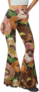 Yoga Pants Women Flare Leggings Soft Print Wide Leg Pants Tummy Control High Waisted Trousers Daily Party: Print Design and Production Notes