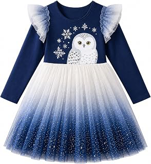 Toddler Girls Dresses Winter Long Sleeve Tutu Party Dress for Girl 2-12 Years Xmas Gift: Ombre Dyeing and Production Notes