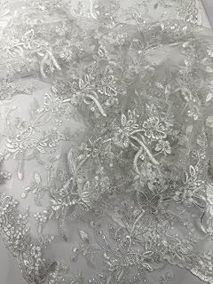 Backdrop King Inc,Corded lace with Butterfly Embroidery and Sequin on mesh 54
