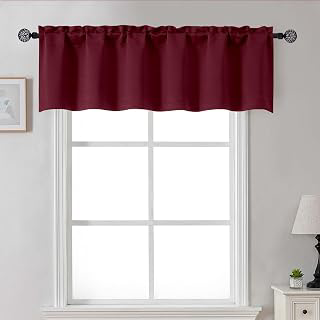 Gwine Burgundy Valance for Window 14 Inches Long 1 Panel: Jacquard Weave and Production Notes