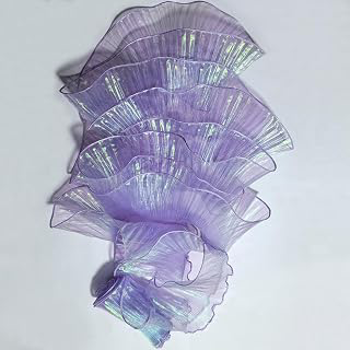 7 Yards Retro Ruffle Trim - Pleated Chiffon & Tulle Fabric Applique for Dress, Bag Decoration, Craft Sewing Trimming(Iridescent Purple): Ombre Dyeing and Production Notes
