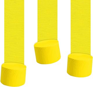 BEISHIDA 3 Rolls Yellow Crepe Paper Streamers for Craft Decor piñatas: Ombre Dyeing and Production Notes