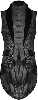 Men's Black Vest Waistcoat Tailcoat Brocade Damask Gothic Steampunk Victorian: Jacquard Weave and Production Notes