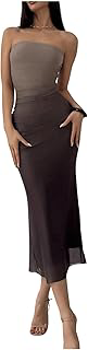 Women's Sunset Ombre Strapless Cocktail Bridal Shower Midi Dress: OEM Production and Sizing Notes