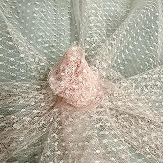 Eleanor Blush Dotted Swiss Mesh Tulle Lace Fabric for Veil, Lining, Apparel, Costume, Party/Home Decor (Size (in inches):1 Yard (58