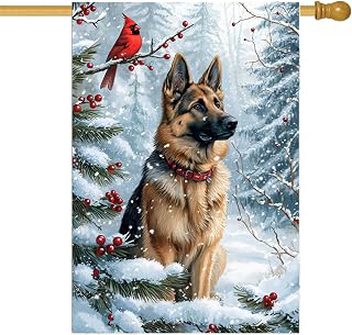 Large German Shepherd Winter Christmas House Flags 28 x 40 Double Sided: Fabric Sourcing and Quality Notes