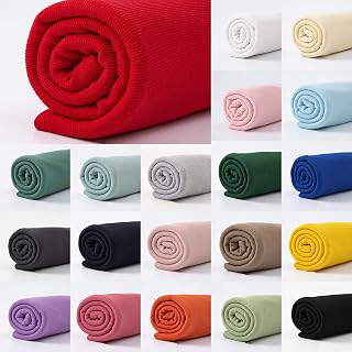 Soft Cotton Ribbing Fabric for Cuffs Collar and Waistband Stretch Rib Knitted Fabric for Sewing Jackets Coats (White 01, 43.34 x 7.88 inch): Fabric Sourcing and Quality Notes