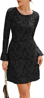 Women's Bodycon Mini Dress, Fall Floral Elegant Wedding Guest Bridal Shower Short Party Date Night Going Out Dresses: Jacquard Weave and Production Notes