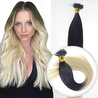 Nano Ring Hair Extensions Human Keratin Cold Fusion Tip Micro Beads Link Thick Balayage Highlight Ombre Real Remy 1g/s (18inch50gr50s: Ombre Dyeing and Production Notes