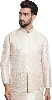 (Since 1958 Men'S Jacquard Silk, Nehru Jacket With Traditional Work On Bottom: Jacquard Weave and Production Notes