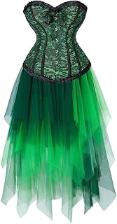 Corset Dress Multi Layer Skirt Tulle Set Top Princess Overbust Bustier Women's Lace up Boned Jacquard Plus Size: Jacquard Weave and Production Notes