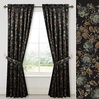 StangH Black Velvet Curtains 84 Inches Long Retro Floral Drapes 2 Panels: Print Design and Production Notes