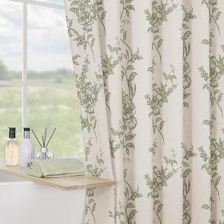 Sage Linen Farmhouse Shower Curtain, Boho Floral Bathroom 72x72: Print Design and Production Notes