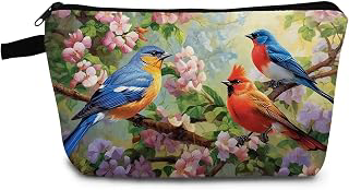 Floral Bird Print Small Cosmetic Bag: Print Design and Production Notes