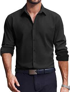Men's Dress Shirts Long Sleeve Casual Button Down Shirt Solid Regular Fit Formal Business Shirts: OEM Production and Sizing Notes