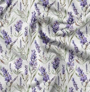 Soimoi Lavender Blue Flower Print - White, Canvas Fabric Material - 56 Inch Wide, 1 Yard, Unstitched Fabric for Upholstery, Bags, Workwear and: Fabric Sourcing and Quality Notes