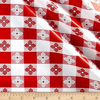 Tavern Check Flannel Backed Vinyl Red/White Classic Tablecloth, Fabric by the Yard: Fabric Sourcing and Quality Notes