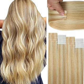 Lacerhair Hair Extensions Natural Remy Tape in Human Hair Extensions Dip Dyed Balayage Seamless PU Skin Weft 100% Real Virgin Hair Ombre Golden: Ombre Dyeing and Production Notes