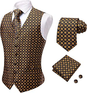 Men Christmas Vest Red/Green Xmas Holiday 5/6/7PCS Vest Tie Set: Jacquard Weave and Production Notes