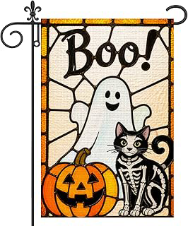 IVN Halloween Ghost Cat Garden Flag 12x18 Inch Double Sided Yard Flag Decor: Fabric Sourcing and Quality Notes