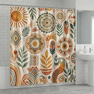 Bohemian Shower Curtain, Colorful Boho Bathroom Decor, Vintage Mandala Bath Curtain, Waterproof Polyester, Machine Washable, 72 x 72 Inch, 12: Jacquard Weave and Production Notes