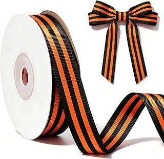 Whaline Halloween Stripe Ribbon, Black-Orange, 10 Yard: Fabric Sourcing and Quality Notes