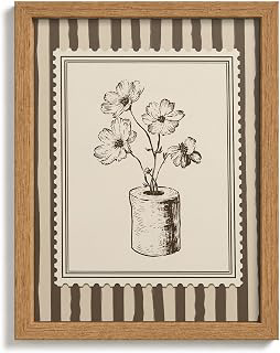 Framed Toilet Paper Flower Canvas Wall Art Striped Bathroom Decor 8x10in: Print Design and Production Notes