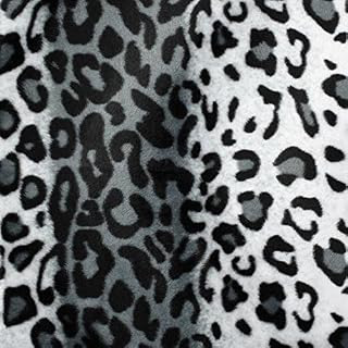 Snow Gray Leopard Velboa Faux Fur Short Pile Fabric - Sold By The Yard - 58