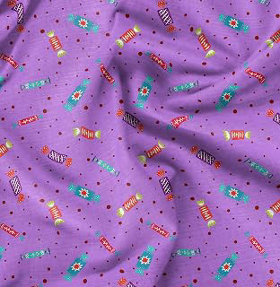 Soimoi Cotton Canvas Purple Fabric - by The Yard - 42 Inch Wide - Dot & Candies Food Fabric - Playful and Colorful Designs for Creative Crafts: Fabric Sourcing and Quality Notes