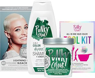 Punky Lift, Color & Refresh Kit Bundle, Green, Hair Color Kit, 1 Pack: Ombre Dyeing and Production Notes