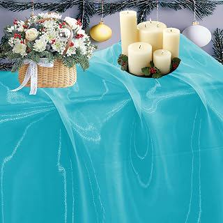 VDS Light Teal Organza Fabric, 5 Yards Continuous, 45