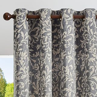 jinchan Blue Floral Curtians 84 Inch Room Darkening Grommet 2 Panels: Print Design and Production Notes