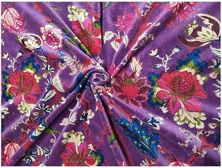 Purple Floral Print Velvet Fabric, Multicolor Botanical Pattern, Soft Dress Material for Sewing and Crafts (5 Yard pre Cut): Fabric Sourcing and Quality Notes