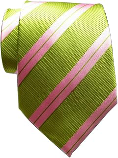 New Classic Striped Green Pink JACQUARD WOVEN Silk Men's Tie Necktie: Jacquard Weave and Production Notes