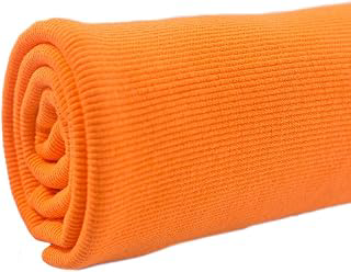 Ribbing Fabric for Cuffs,Elastic Threaded Fabric All Cotton Knitted Cuffs Collar and Hem Ribbed Fabric by The Yard(Size:100CM,Color:Orange): Fabric Sourcing and Quality Notes