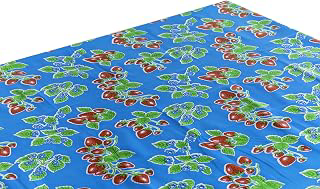Alux Oilcloth Tablecloth for Patios, Picnic and Kitchen Tables - Strawberry Blue - Plastic Vinyl - Mantel de Plastico (55x90in Oval): Fabric Sourcing and Quality Notes