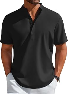 Men's Henley Shirt Short Sleeve Casual T-Shirt Summer Beach Hippie Henley Tee Shirt: OEM Production and Sizing Notes