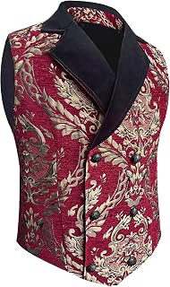 Mens Victorian Steampunk Vest Gothic Double Breasted Corset Waistcoat Masquerade brocade Jacquard Goth Costume: Jacquard Weave and Production Notes