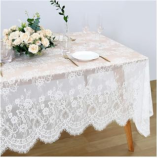 SoarDream White Lace Tablecloth 60x120 Inches Wedding Tablecloth Rectangular Farmhouse Table Cloth Classic Vintage Lace Fabric for Fall Tea: Print Design and Production Notes