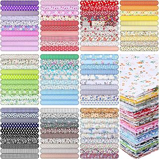 Kifmurase 100 Pieces 10 x 10 Inches Cotton Fabric Squares, Precut Quilting Fabric Bundles Layer Fat Floral Patchwork Fabrics for DIY Crafts: Print Design and Production Notes