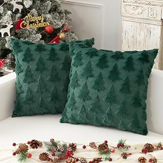 Christmas Tree Throw Pillow Covers 18 x 18 Inch Soft Plush Jacquard Festivals Winter Cushion Case Decoration for Sofa Couch Living Room: Jacquard Weave and Production Notes