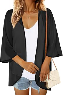 Women Floral Print Puff Sleeve Kimono Cardigan Loose Swimsuit Beach Cover Up Casual Blouse Summer Tops Capes: Print Design and Production Notes