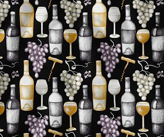 Soimoi Cotton Canvas Black Fabric - by The Yard - 42 Inch Wide - Grapes, Wine Glass & Bottle Textile - Vineyard Elegance for Wine Enthusiasts: Fabric Sourcing and Quality Notes