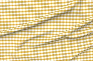 Spoonflower Fabric Mustard Gingham Check Tartan on Petal Signature Cotton: Fabric Sourcing and Quality Notes