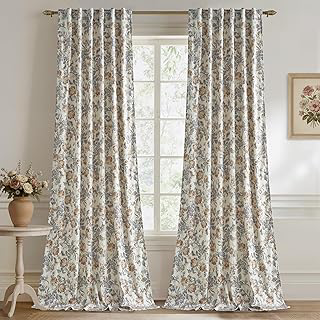 StangH Light Beige Floral Curtains Retro Velvet Drapes 96 Inch 2 Panels: Print Design and Production Notes