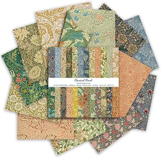 12 x 12in Vintage Flowers Scrapbook Paper Pad,24 Sheets Colorful Artistic Pattern Aesthetics Print Floral DIY Crafts Collage for Photo Album: Print Design and Production Notes