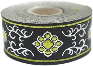 11 Yard Spool 1.37 inches Wide Green Black Cat Paw Jacquard Ribbon Woven Embroidered Sewing Trim Decorative Fabric 35806: Jacquard Weave and Production Notes