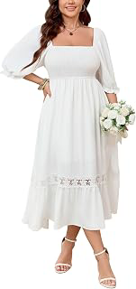 Womens 2026 Plus Size Fall Dresses White Bridal Shower Maxi Dress: OEM Production and Sizing Notes